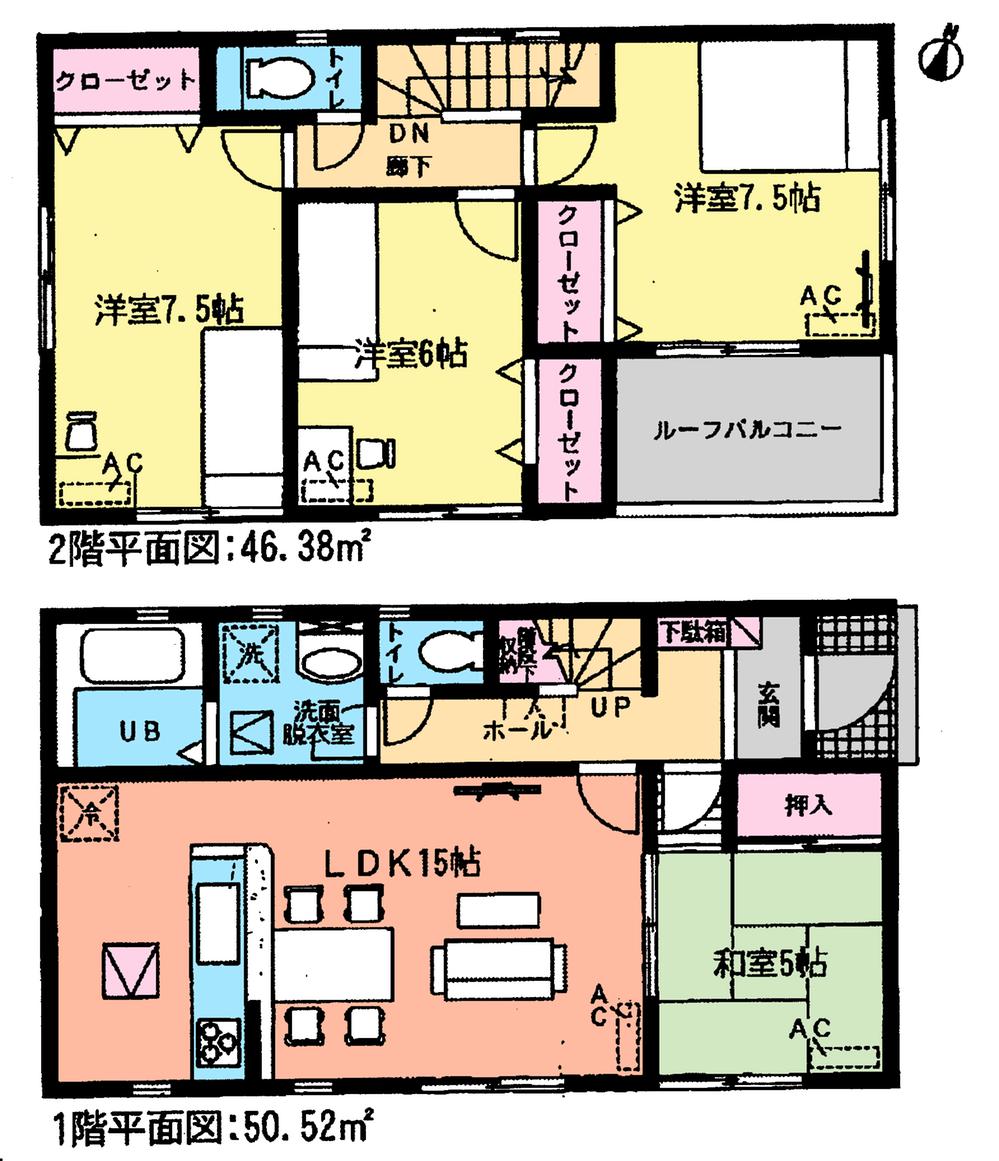 Floor plan. (1 Building), Price 32 million yen, 4LDK, Land area 129.26 sq m , Building area 96.9 sq m