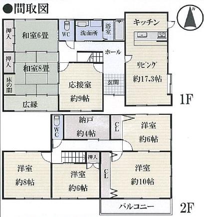 Floor plan. 20.8 million yen, 7LDK + S (storeroom), Land area 554.64 sq m , Building area 174.87 sq m