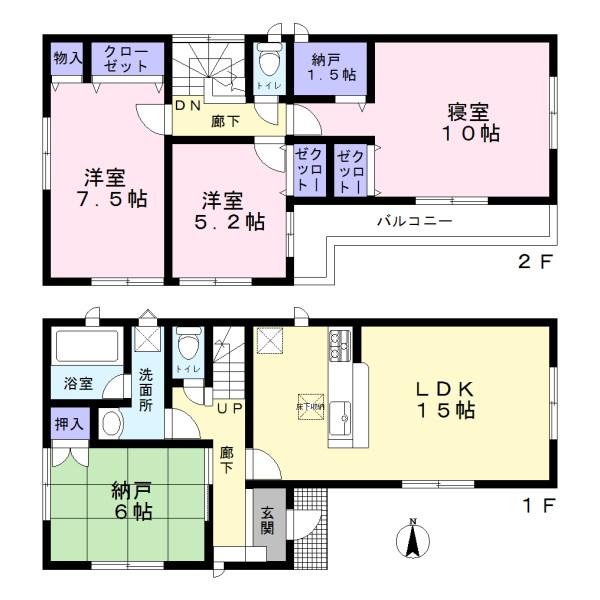 Floor plan. 31,900,000 yen, 4LDK + S (storeroom), Land area 105.63 sq m , Building area 100.03 sq m