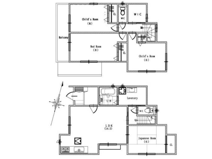 Building plan example (floor plan). Building plan Example (2) 4LDK, Land price 19 million yen, Land area 119.02 sq m , Building price 18.9 million yen, Building area 101.04 sq m