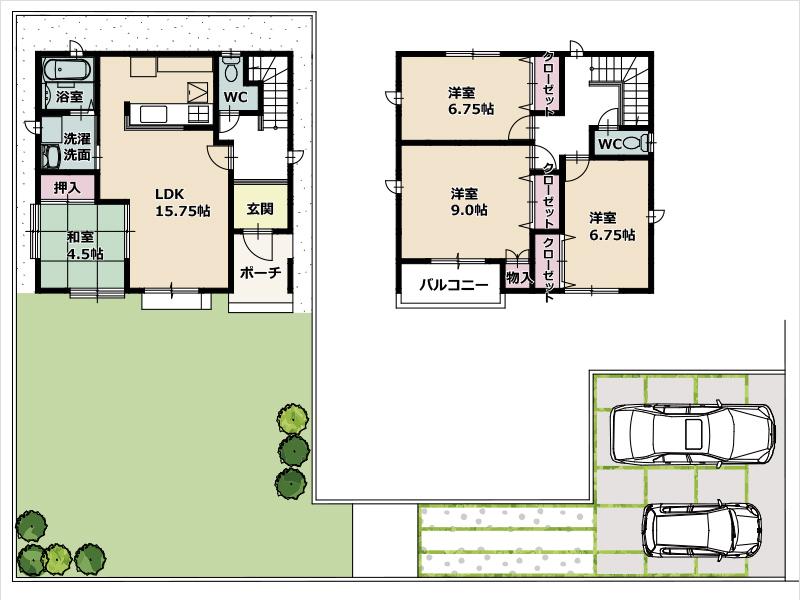 Floor plan. (C Building), Price 29,800,000 yen, 4LDK, Land area 225.49 sq m , Building area 106.41 sq m