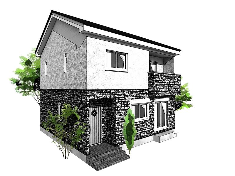 Rendering (appearance). (B Building) is Rendering. LDK15.25 Pledge, 4LDK, all room with storage. Nantei. Contact is a favorite color select possible design freedom of Property. 