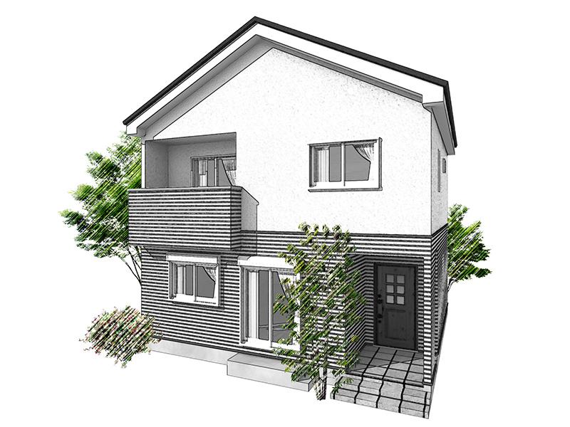 Rendering (appearance). (C Building) is Rendering. LDK15.75 Pledge, 4LDK, All rooms with storage, Nantei. Contact is a favorite color select possible design freedom of Property. 