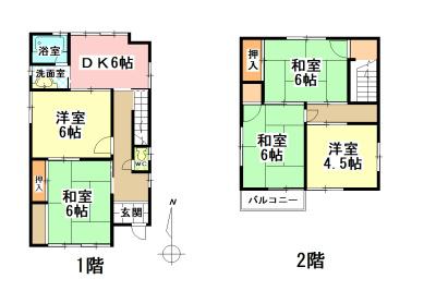 Floor plan. 12.8 million yen, 5DK, Land area 112.63 sq m , Building area 81 sq m