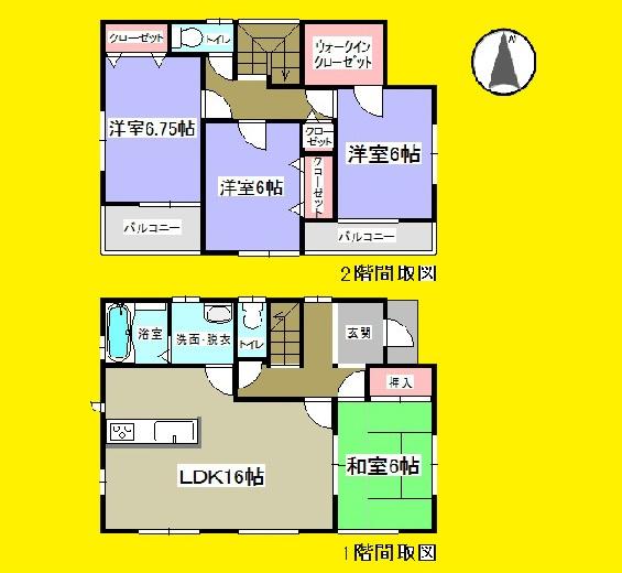 Floor plan. 27.3 million yen, 4LDK, Land area 155.12 sq m , Building area 104.34 sq m