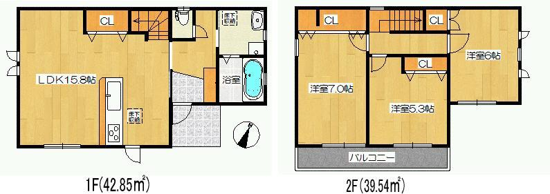 Floor plan. 17.8 million yen, 3LDK, Land area 120.49 sq m , Building area 82.39 sq m floor plan