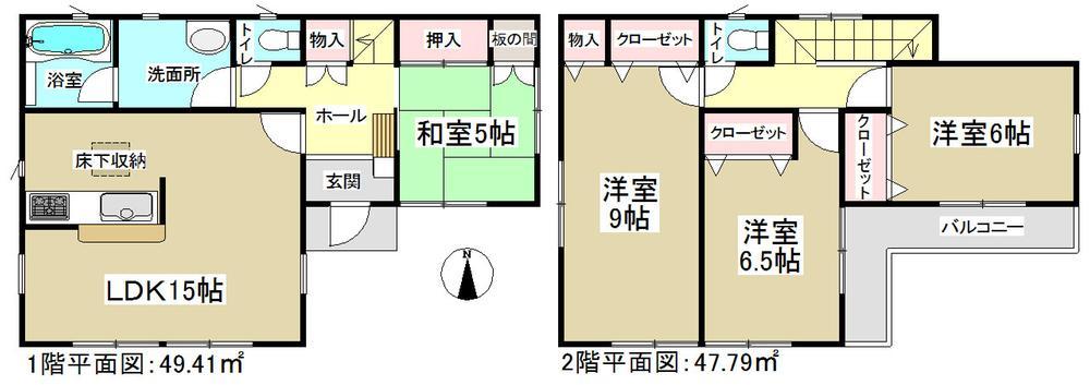 Floor plan. Zenshitsuminami direction! 