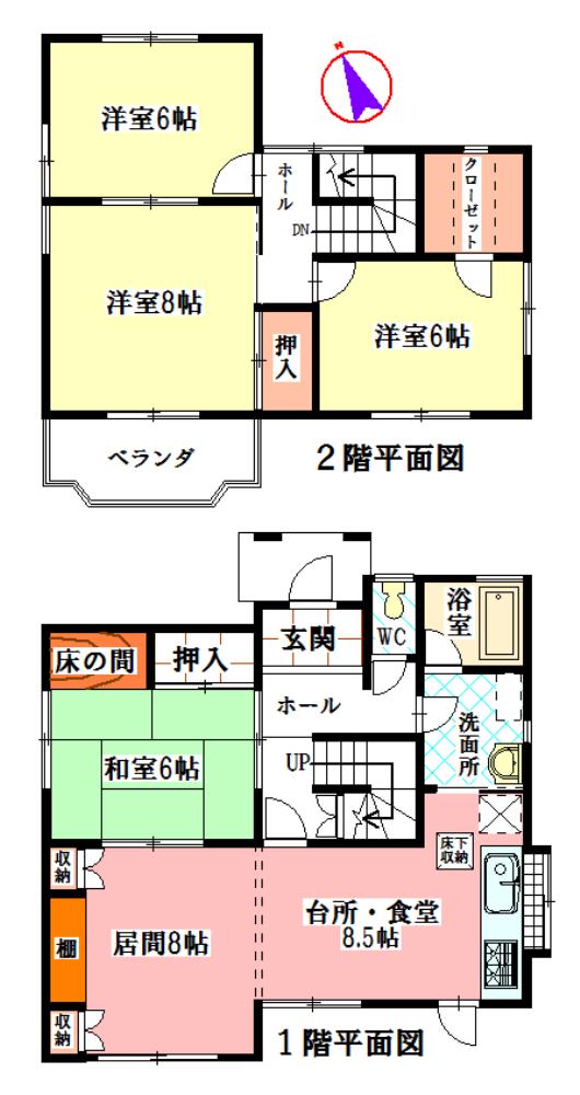 Floor plan. 12.8 million yen, 4LDK, Land area 167.45 sq m , Building area 102.67 sq m