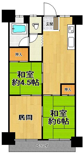 Floor plan. 3LDK, Price 4.8 million yen, Occupied area 47.57 sq m , Balcony area 5.2 sq m