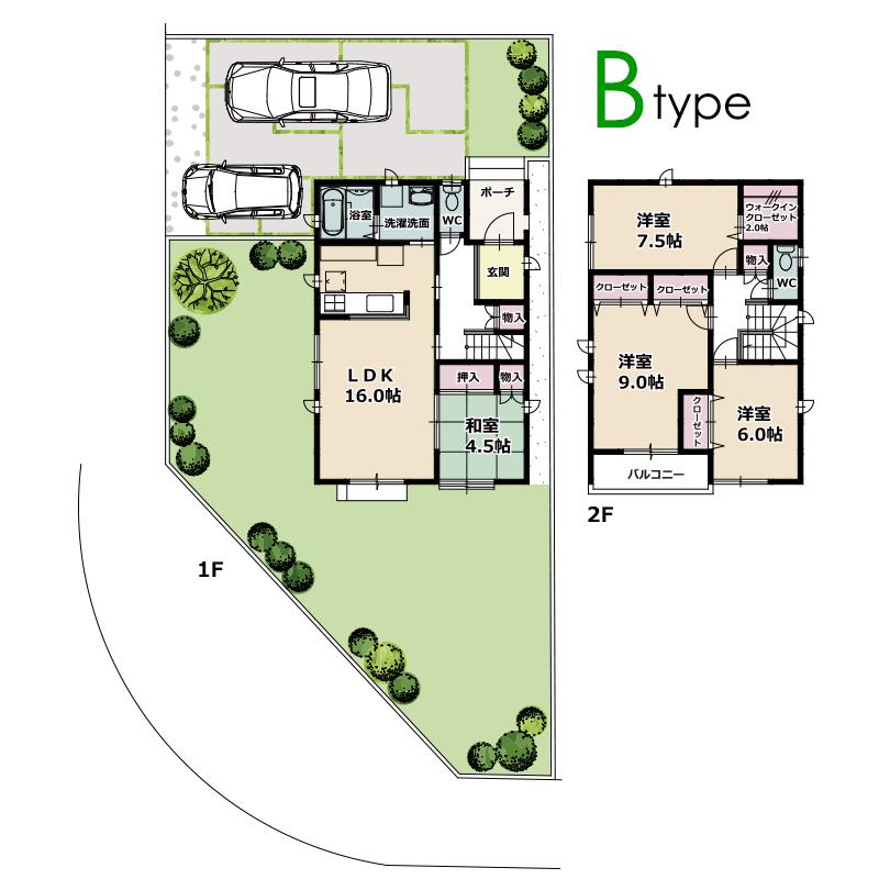 Floor plan. (B), Price 36,400,000 yen, 4LDK, Land area 224 sq m , Building area 109.3 sq m