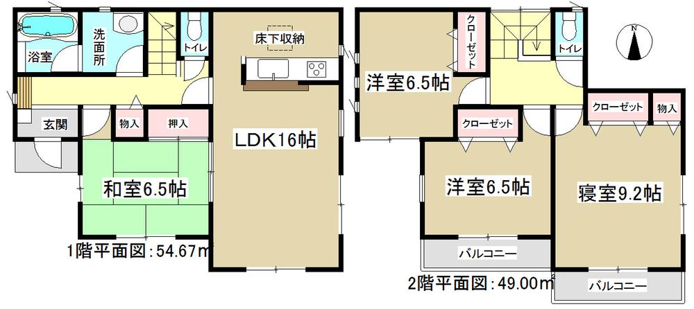 Floor plan. 22 million yen, 4LDK, Land area 281.35 sq m , Building area 103.67 sq m all room 6 quires more! 