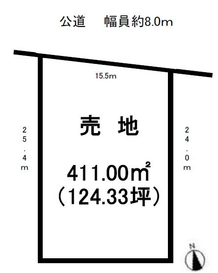 Compartment figure. Land price 17 million yen, Land area 411 sq m
