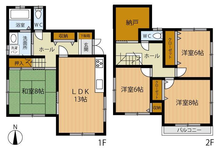 Floor plan. 15.8 million yen, 4LDK + S (storeroom), Land area 120.02 sq m , Building area 109.32 sq m