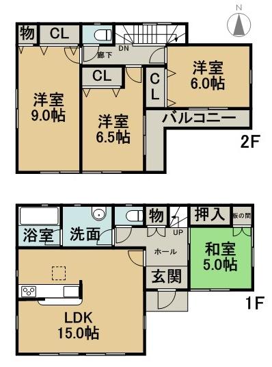 Floor plan. 20 million yen, 4LDK, Land area 148.78 sq m , Is a floor plan of the building area 97.2 sq m 1 Building