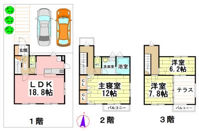 Floor plan. 29,900,000 yen, 3LDK, Land area 125.7 sq m , Building area 110.54 sq m