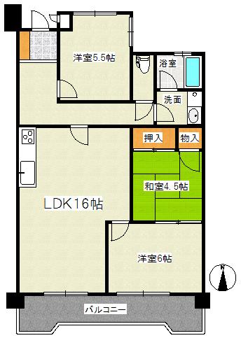 Floor plan. 3LDK, Price 8.3 million yen, Occupied area 71.64 sq m , Balcony area 10.27 sq m floor plan