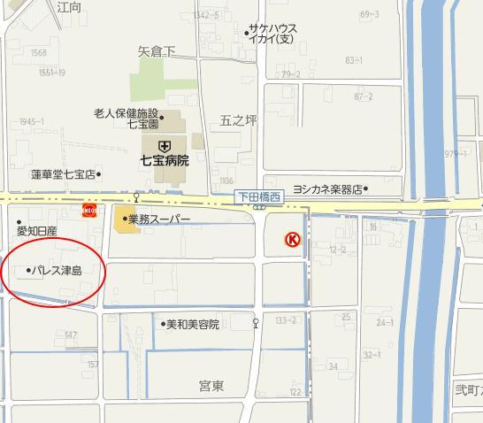 Local guide map. Tsushimasen Meitetsu "Kida" station walk 36 minutes