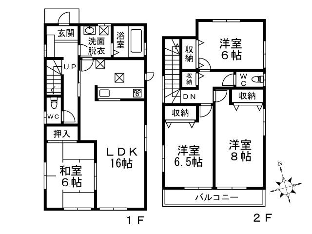 Floor plan. (Building 2), Price 23.8 million yen, 4LDK, Land area 158.54 sq m , Building area 102.68 sq m
