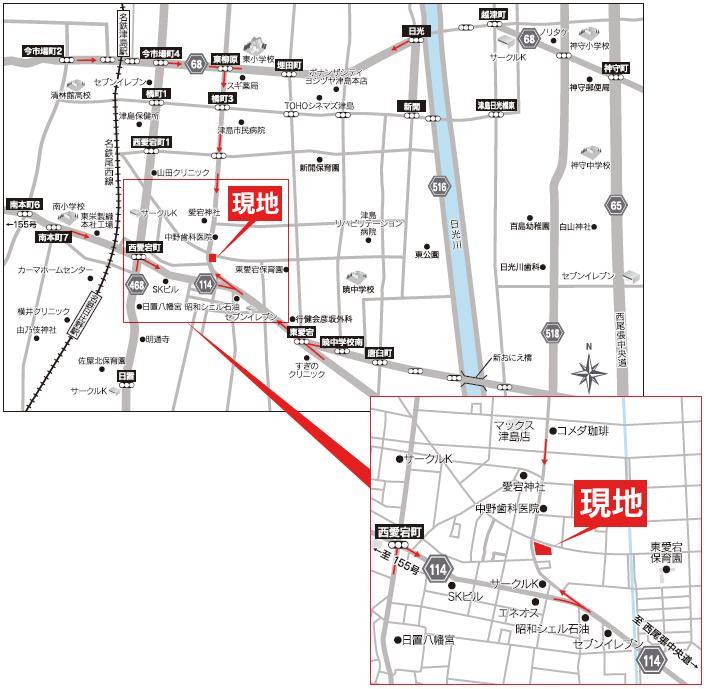 Local guide map. On the optimal location time also was enhancement of off-time. Life convenient facilities are within walking distance for access to the city, such as Nagoya Station live in family or comfortable with smooth. 