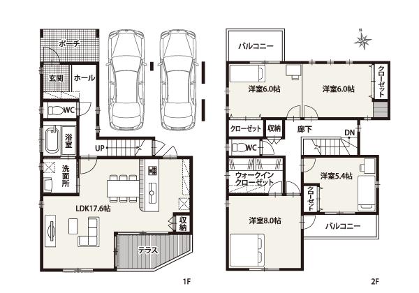Floor plan. (A Building), Price 27,800,000 yen, 4LDK+S, Land area 114.46 sq m , Building area 129.06 sq m