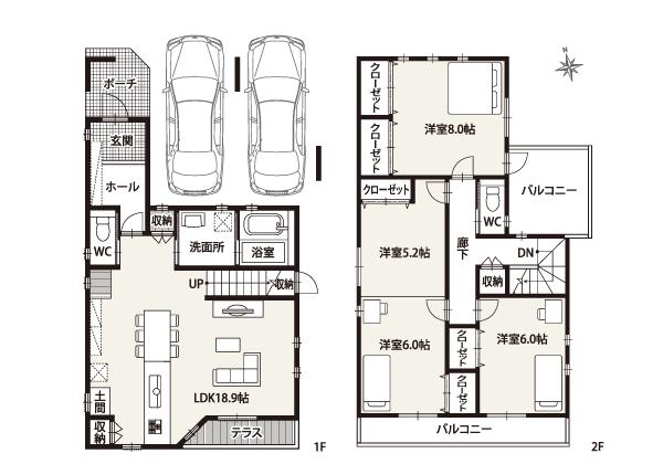 Floor plan. (B Building), Price 27,800,000 yen, 4LDK, Land area 114.46 sq m , Building area 125.54 sq m
