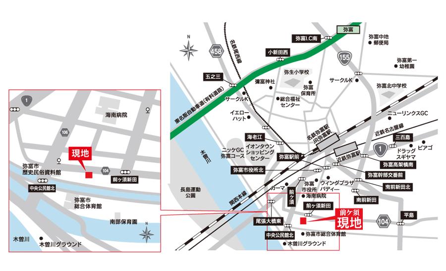 Local guide map. Access to the city center, such as Nagoya Station for the family live comfortably in the smooth, Life convenient facilities are within walking distance. 