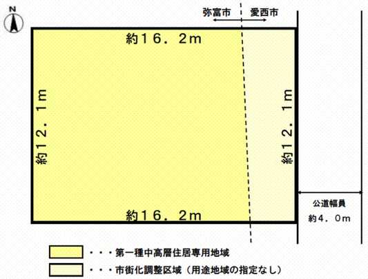 Compartment figure.  ◆ Between a population of about 12.1m  ◆ It is not in the land with building conditions.