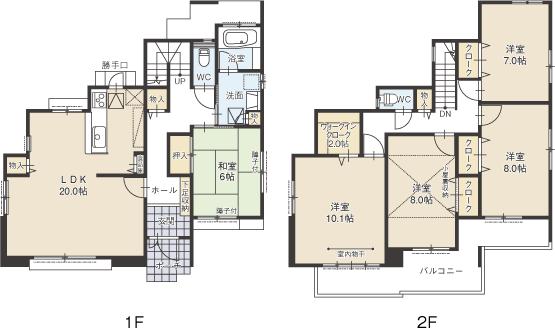 Floor plan. (A Building), Price 33,800,000 yen, 5LDK, Land area 150.32 sq m , Building area 142.12 sq m
