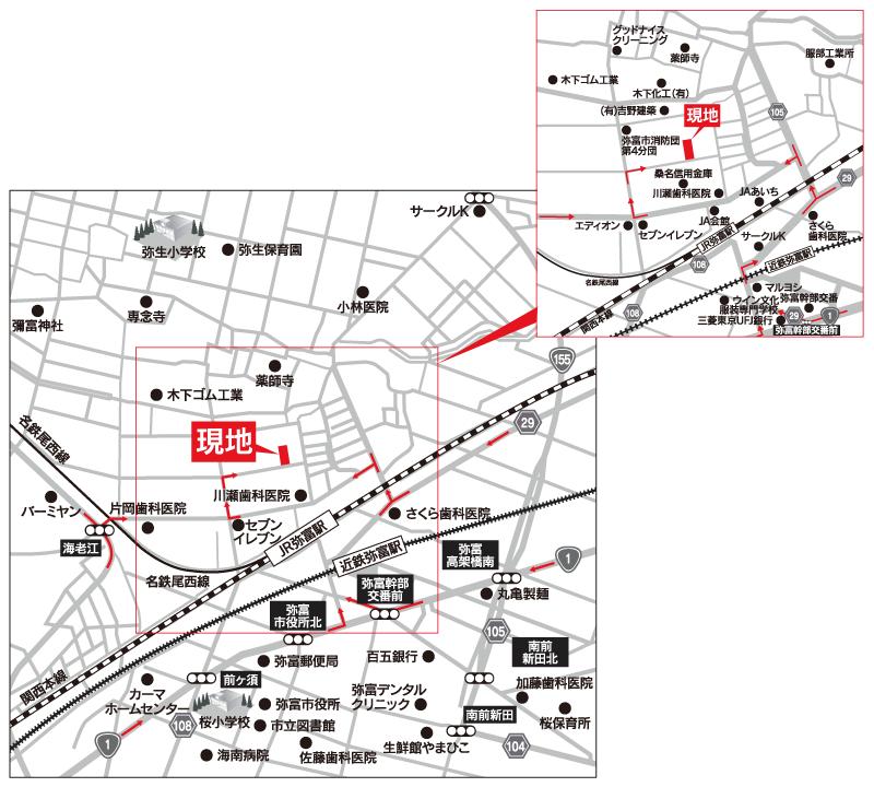 Local guide map.  ☆ Optimal location on time also off-time was also enhanced ☆ Access to the city center, such as Nagoya Station life convenient facilities for the family to live the best in smooth is within walking distance 〃