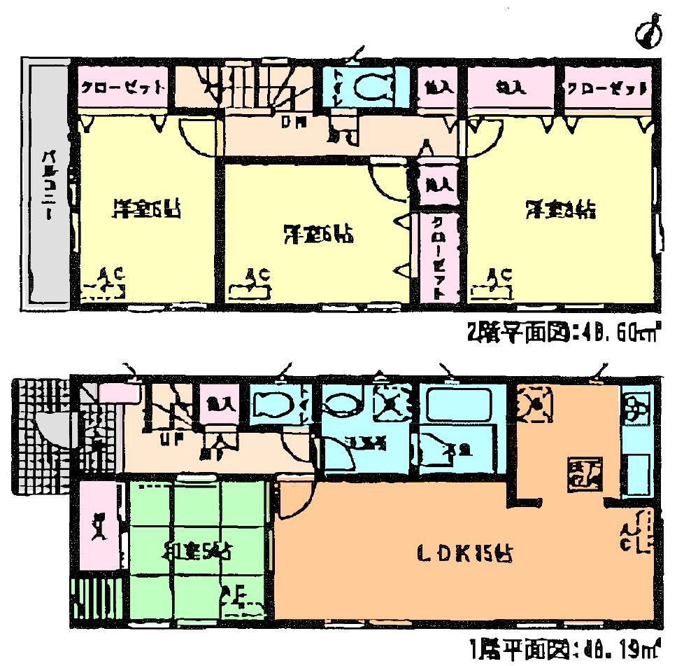 Floor plan. (1 Building), Price 22,900,000 yen, 4LDK, Land area 115.96 sq m , Building area 96.79 sq m