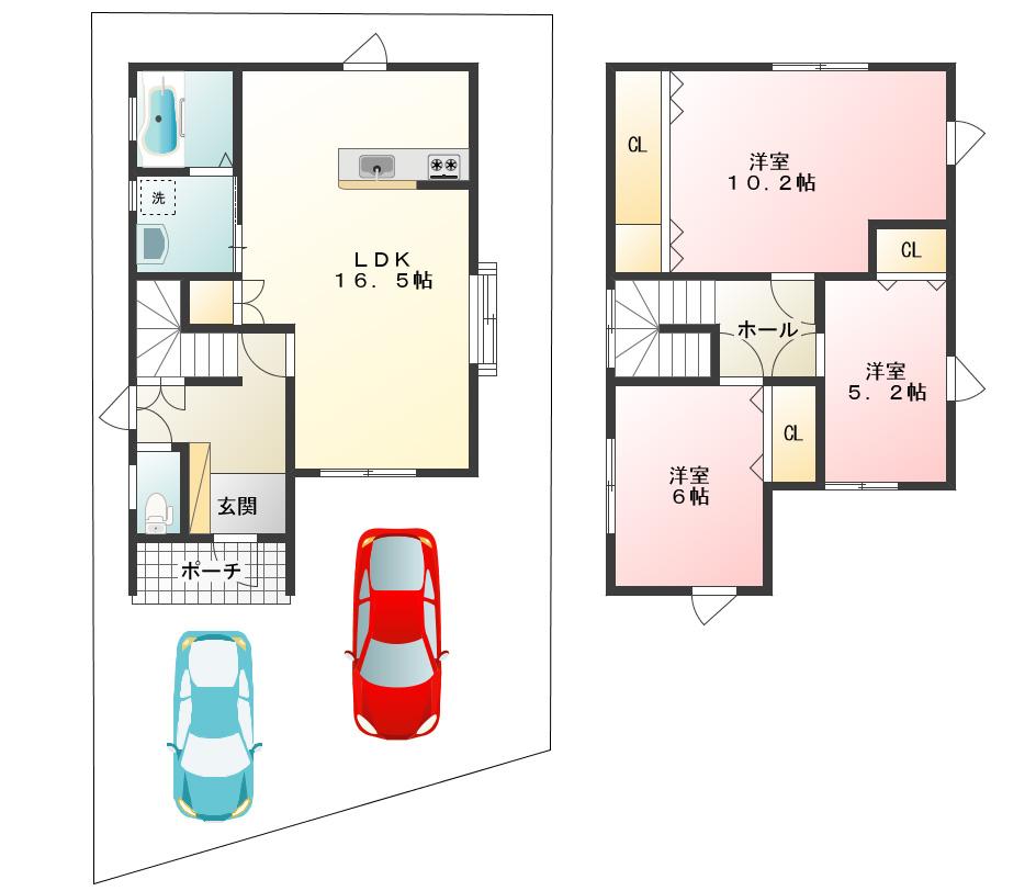 Floor plan. 16 million yen, 3LDK, Land area 115.8 sq m , Building area 93.49 sq m