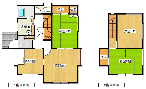 Floor plan. 9.3 million yen, 4K, Land area 139.11 sq m , Compact floor plan of the building area 74.52 sq m small number of people facing