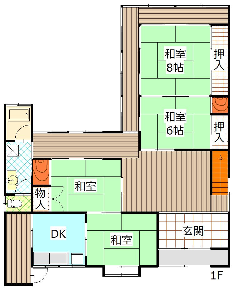 Floor plan. 8 million yen, 6DK, Land area 264.52 sq m , Building area 148.19 sq m 1F