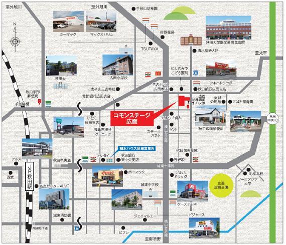 Local guide map. Support a comfortable every day of family, There improvement of living environment here.