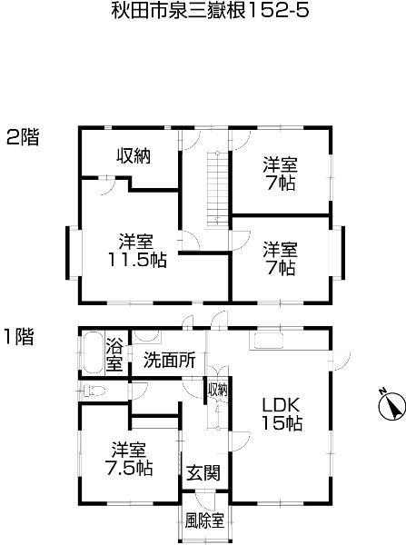 Floor plan. 22,800,000 yen, 4LDK, Land area 231.56 sq m , Building area 115.09 sq m