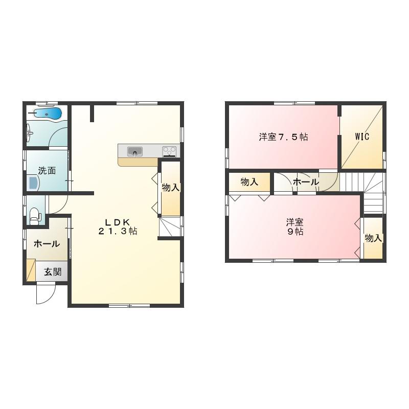 Floor plan. 19.3 million yen, 2LDK, Land area 138.84 sq m , Building area 91.08 sq m