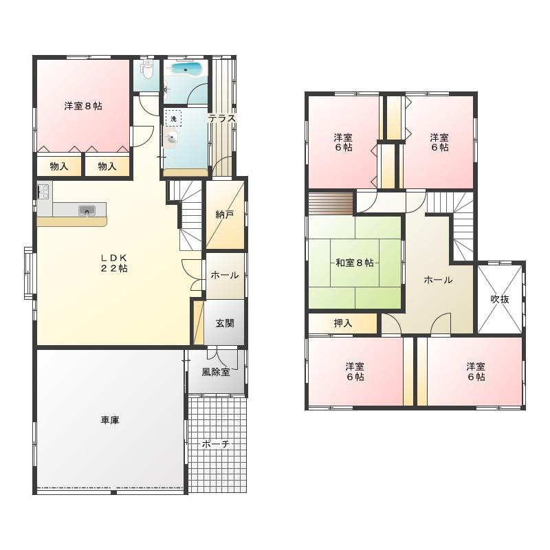 Floor plan. 19,400,000 yen, 6LDK, Land area 232.62 sq m , Building area 196.91 sq m