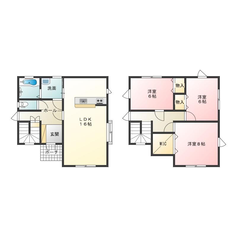 Floor plan. 17.3 million yen, 3LDK, Land area 106.33 sq m , Building area 106.33 sq m