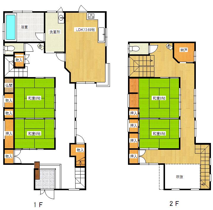 Floor plan. 23.8 million yen, 4LDK + S (storeroom), Land area 338.77 sq m , Building area 183.35 sq m