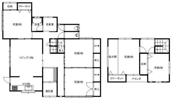 Floor plan. 6.8 million yen, 5LDK, Land area 221.46 sq m , Building area 146.63 sq m 5LDK