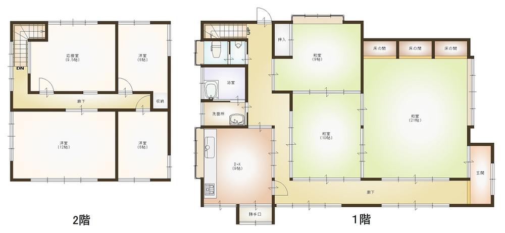 Floor plan. 9.8 million yen, 7DK, Land area 567.5 sq m , Building area 197.14 sq m