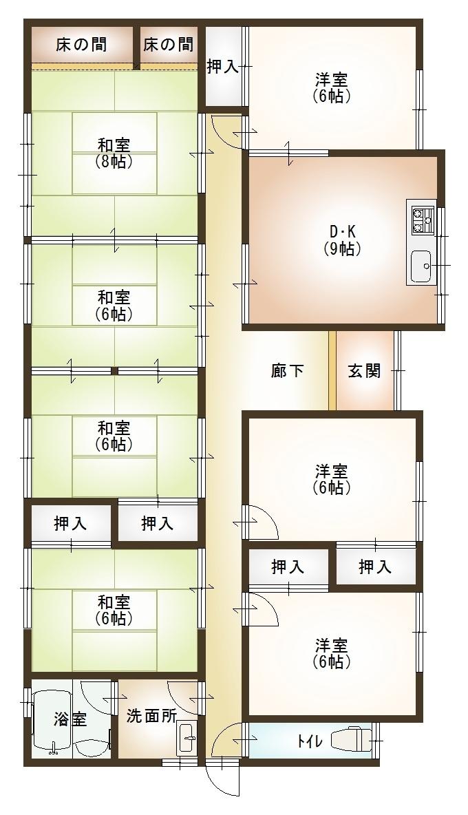Floor plan. 4 million yen, 7DK, Land area 570.3 sq m , Building area 126.54 sq m