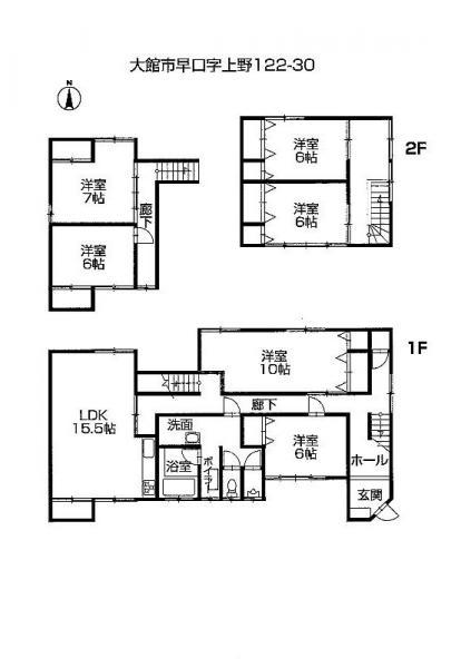 Floor plan. 4.98 million yen, 6LDK, Land area 260.36 sq m , Building area 164.39 sq m 2 floor has become a separate building