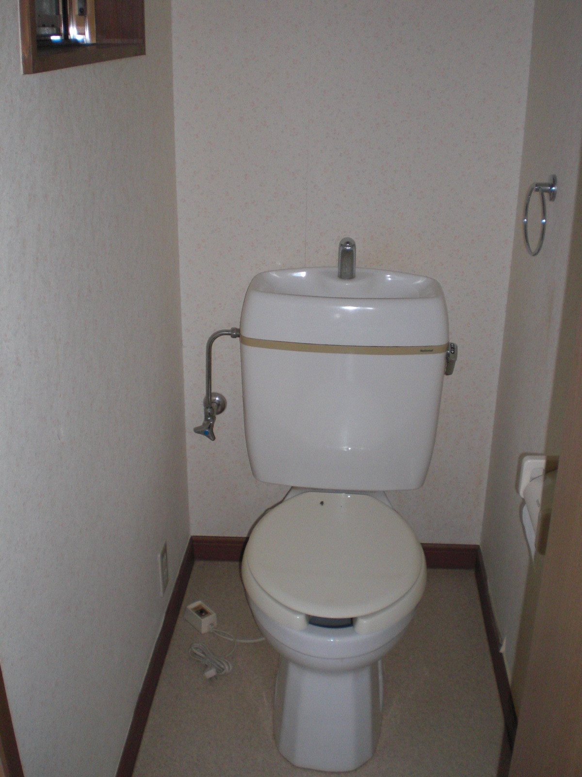 Toilet. Flush toilet with a heating toilet seat