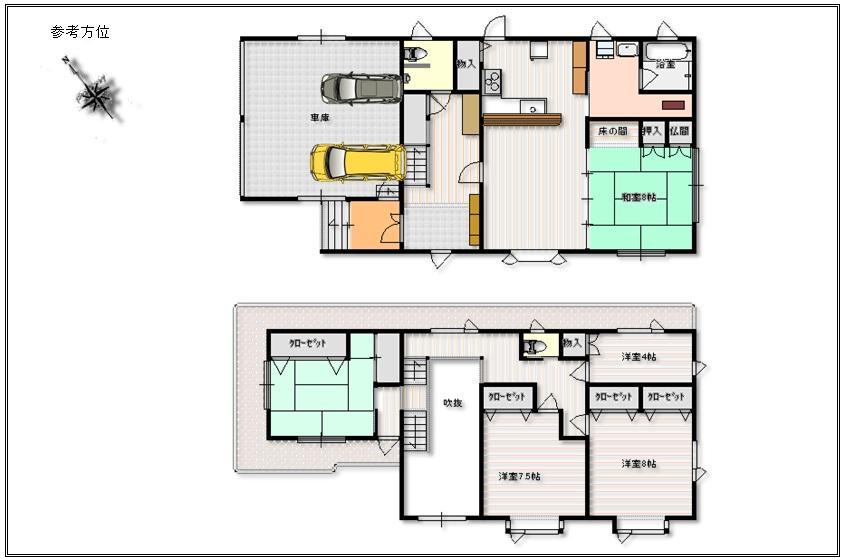 Floor plan. 17 million yen, 4LDK + S (storeroom), Land area 219.41 sq m , Building area 175.03 sq m