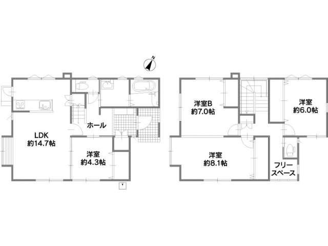 Floor plan. 22.1 million yen, 4LDK, Land area 181.6 sq m , Building area 108.17 sq m