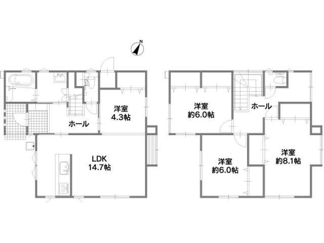Floor plan. 21.3 million yen, 4LDK, Land area 164.85 sq m , Building area 108.17 sq m