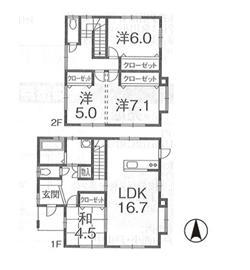 Floor plan. 24.5 million yen, 4LDK, Land area 201.23 sq m , A Japanese-style room in the building area 103.49 sq m 1 floor 4LDK