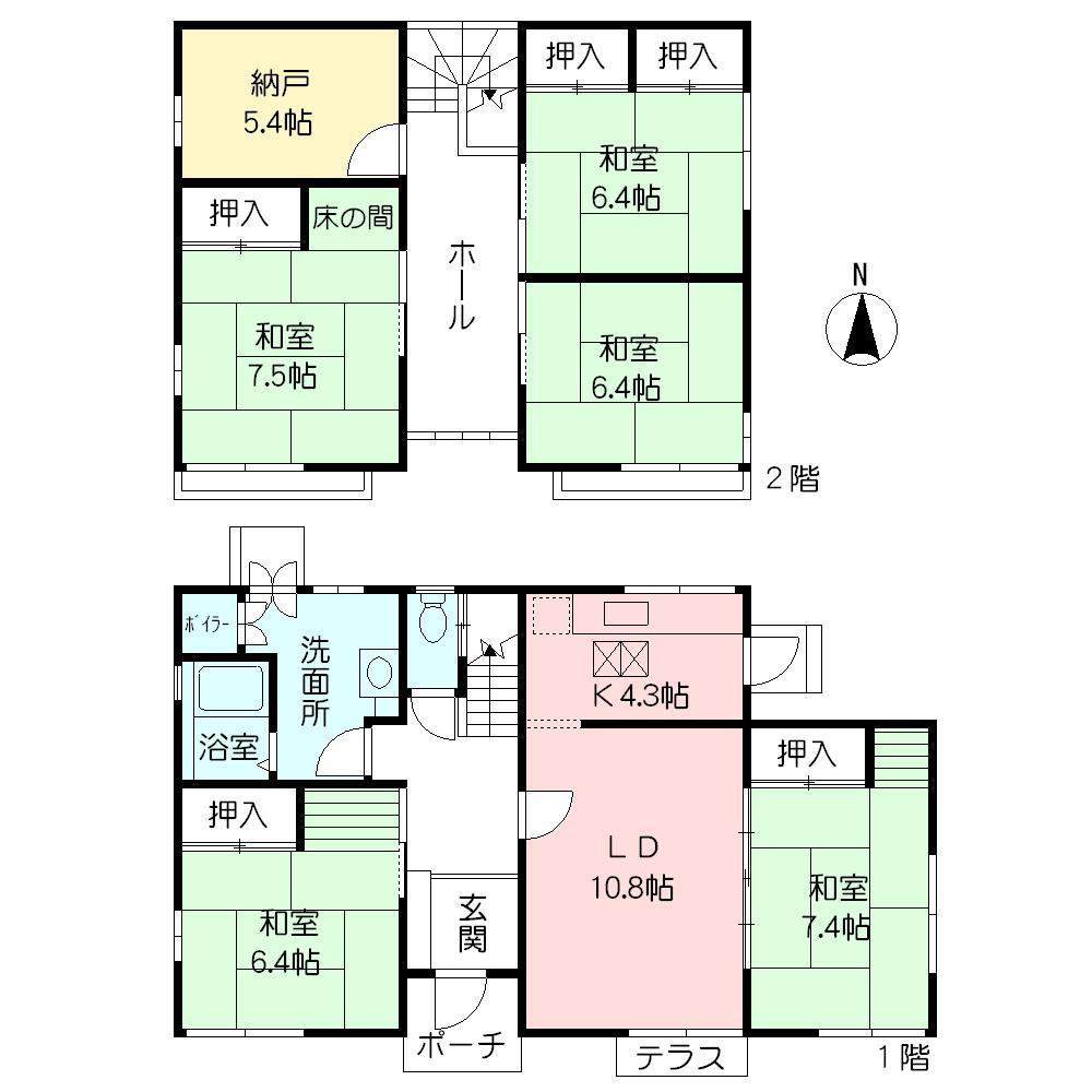 Floor plan. 15.8 million yen, 5LDK + S (storeroom), Land area 366.92 sq m , Building area 140.19 sq m