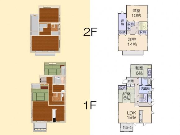 Floor plan. 24,800,000 yen, 4LDK, Land area 285.68 sq m , Building area 144.61 sq m